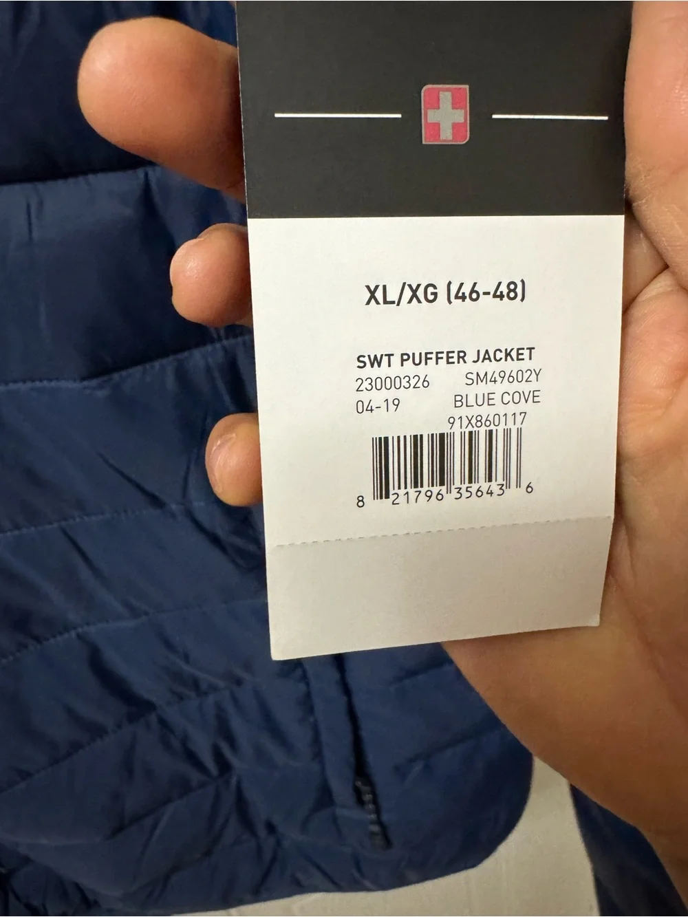 Swiss Tech Men's Lightweight Quilted Navy Puffer Jacket